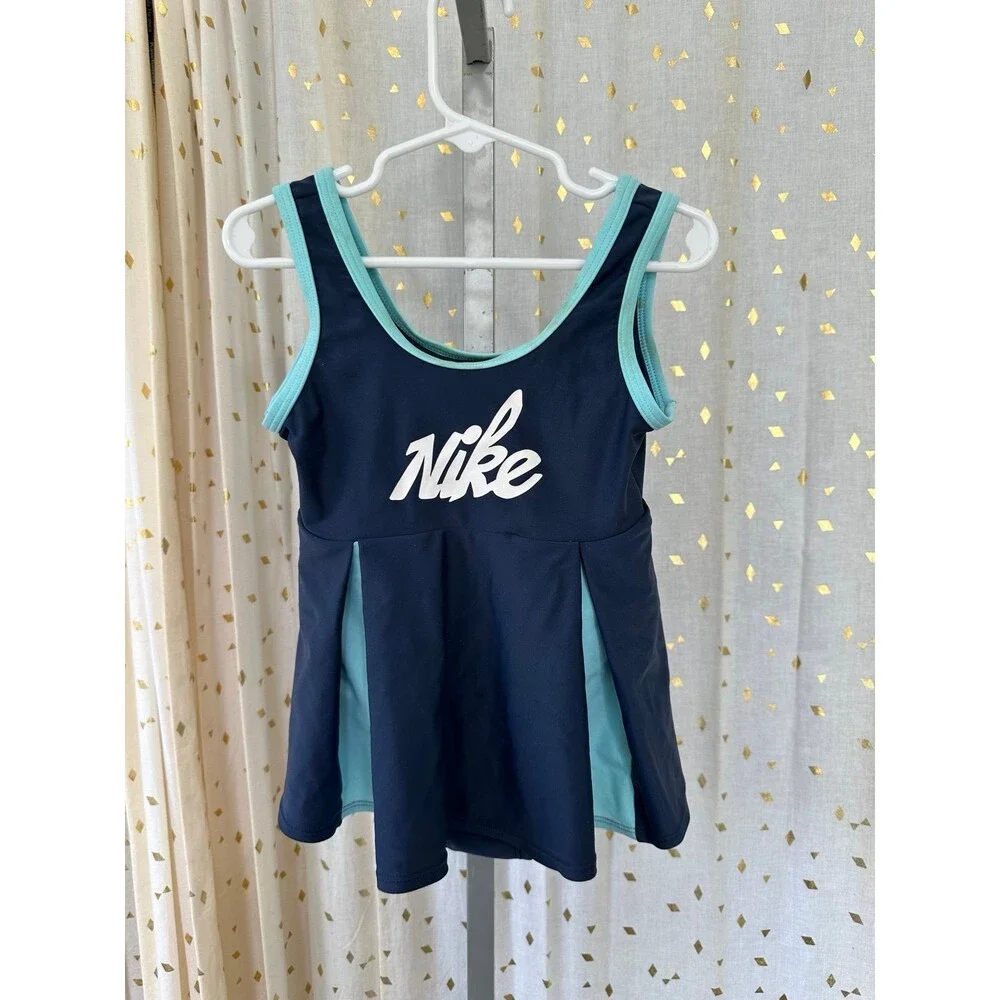 Nike Japan Exclusive Toddler Girls One Piece Cheerleader Skirt Swimsuit 4/5 Yrs